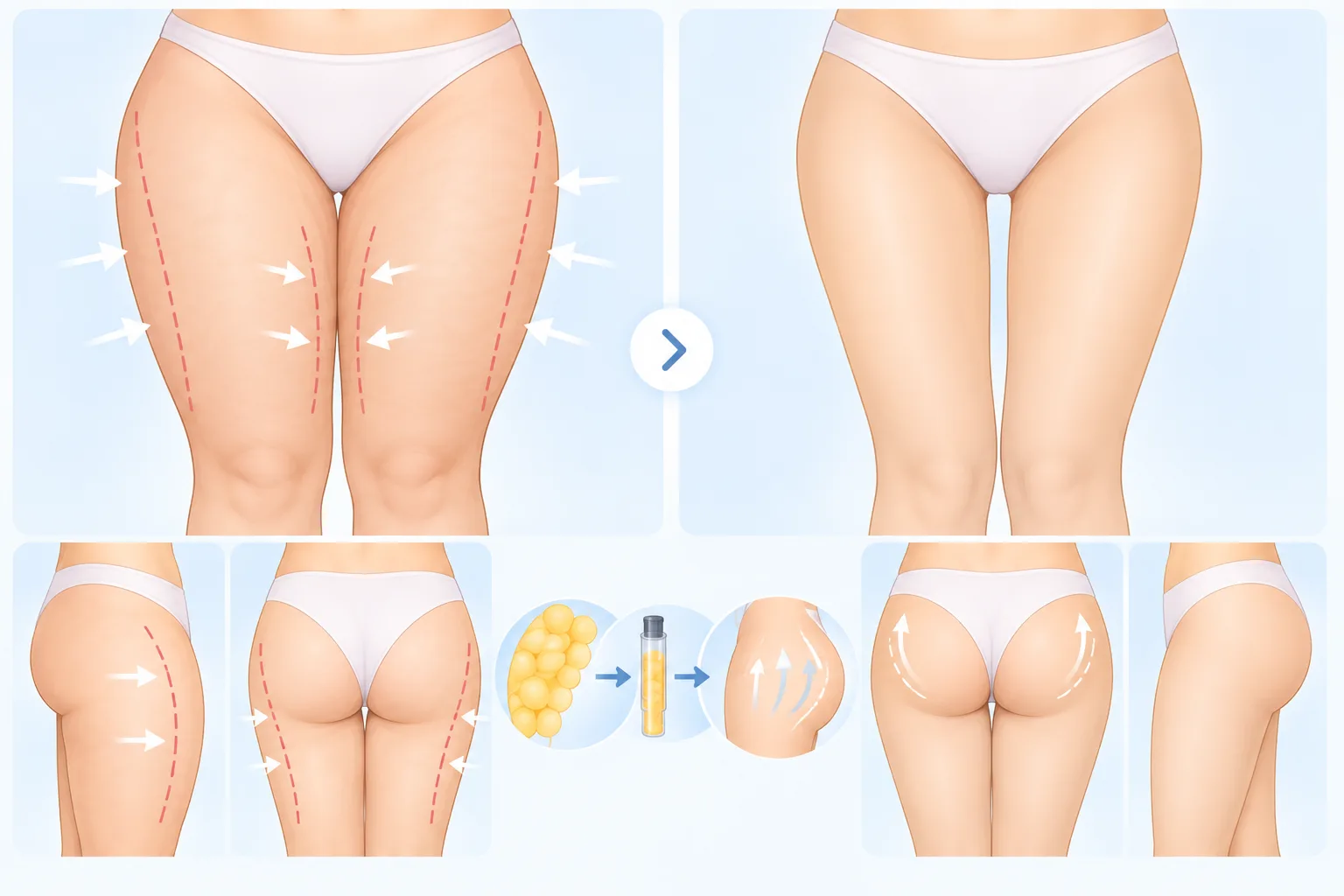 Thigh Liposuction & Buttock Fat Grafting